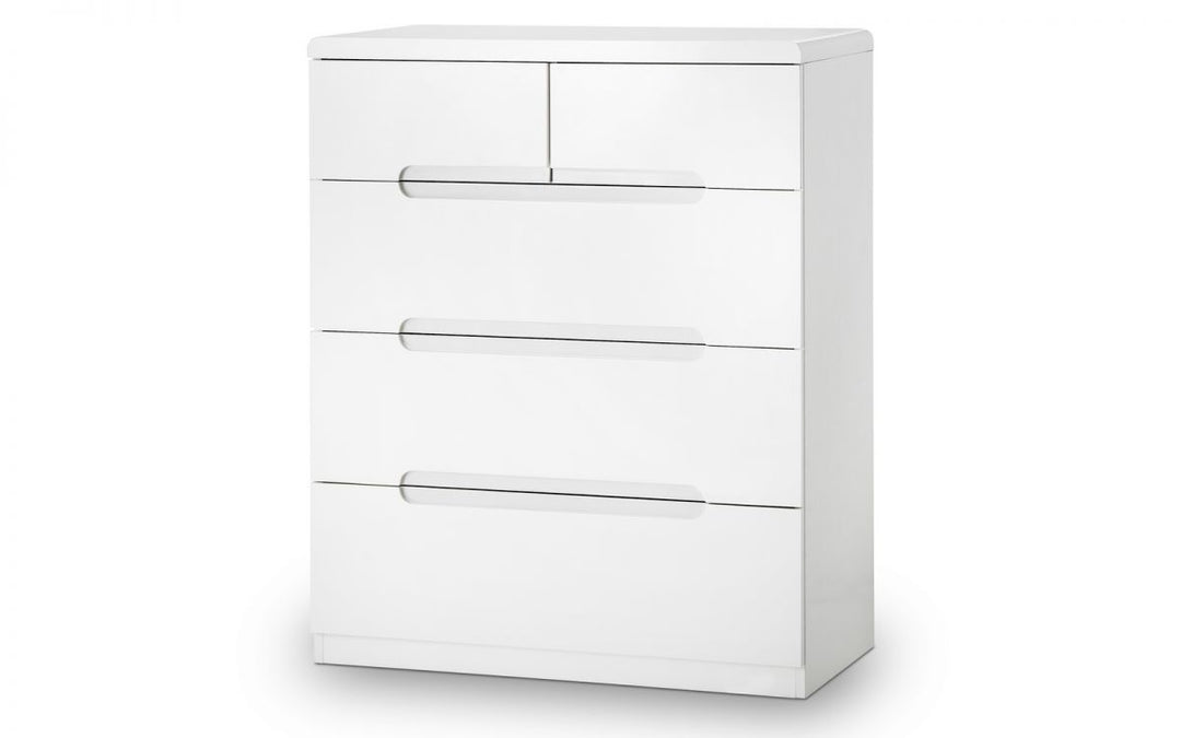 Manhattan 3+2 Drawer Chest - White - The Bed House