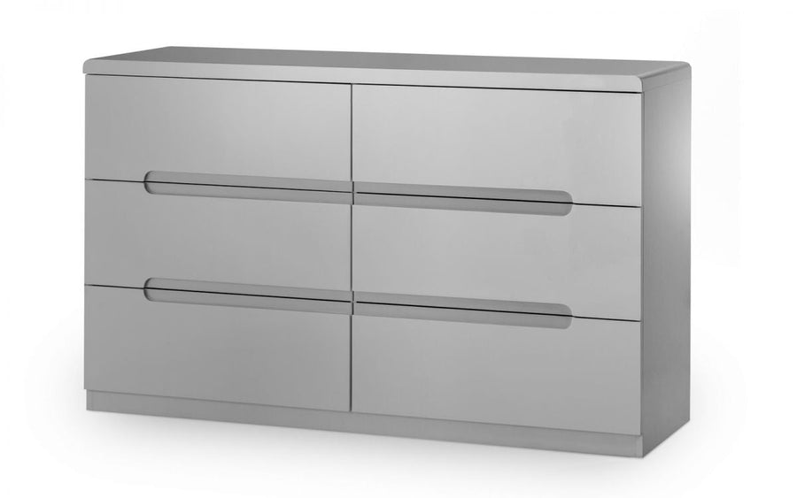 Manhattan 6 Drawer Wide Chest - Grey - The Bed House