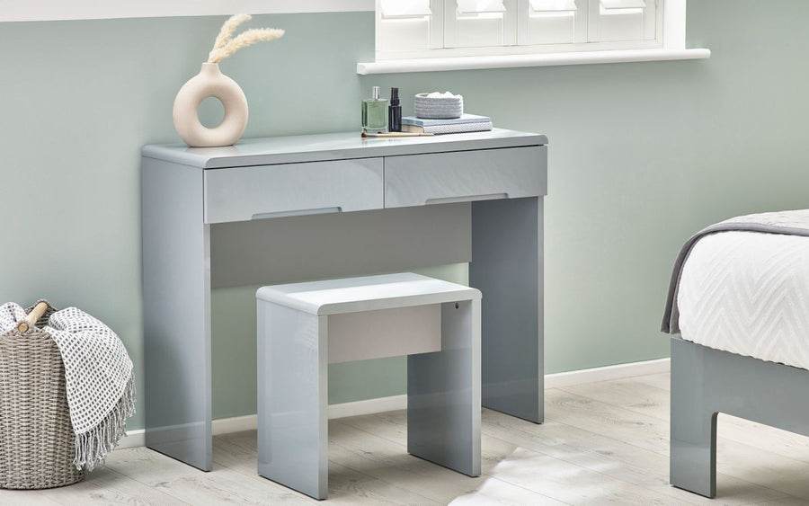 Manhattan Dressing Table with 2 Drawers - Grey - The Bed House