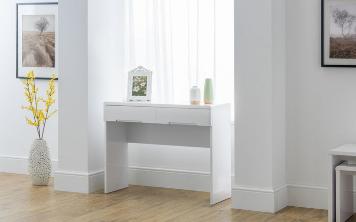 Manhattan Dressing Table with 2 Drawers - White