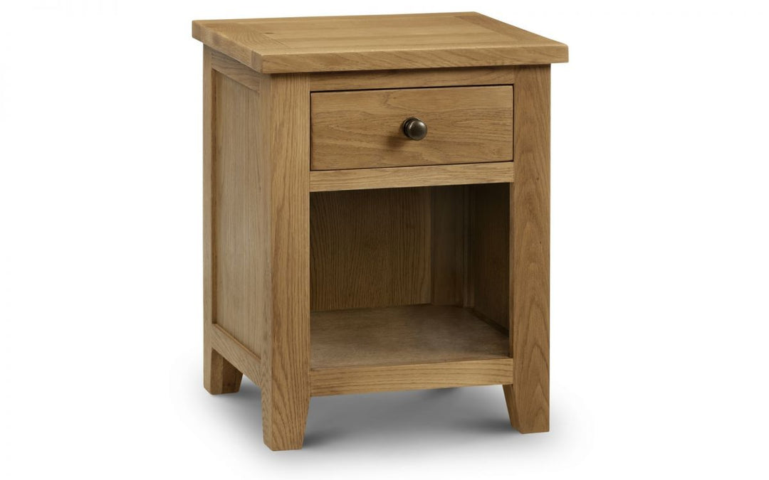 Marlborough Oak 1 Drawer Bedside - The Bed House