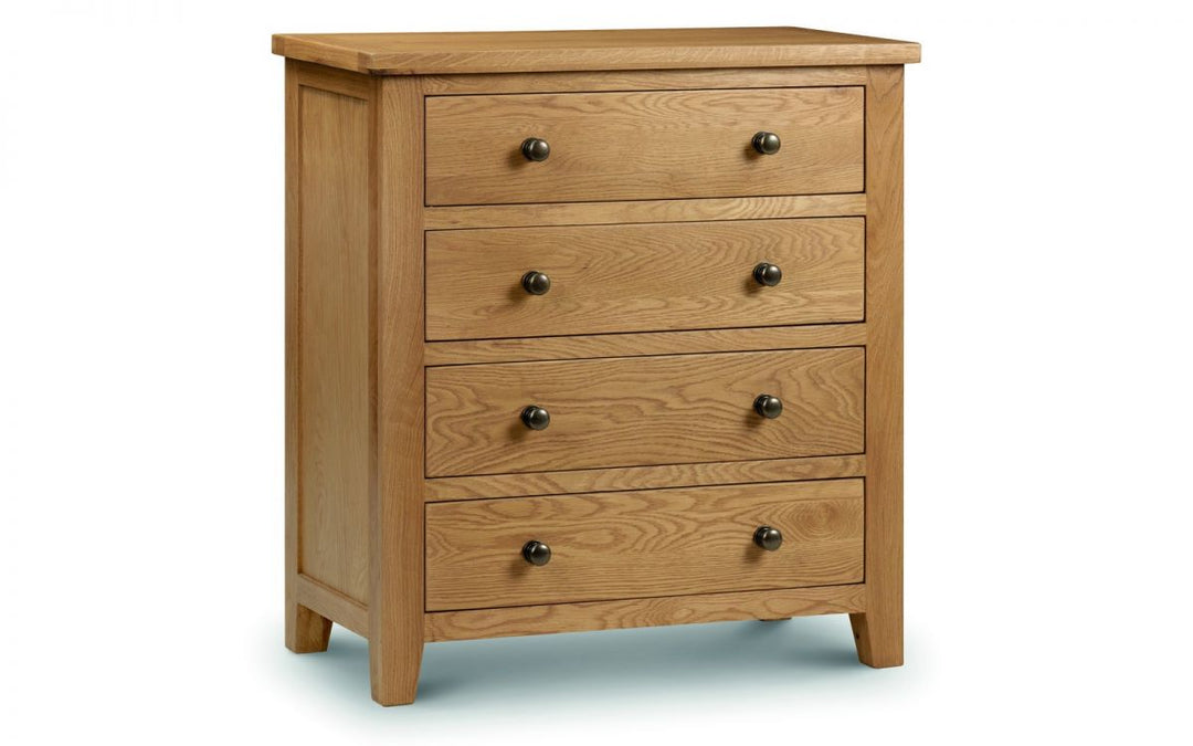 Marlborough Oak 4 Drawer Chest - The Bed House