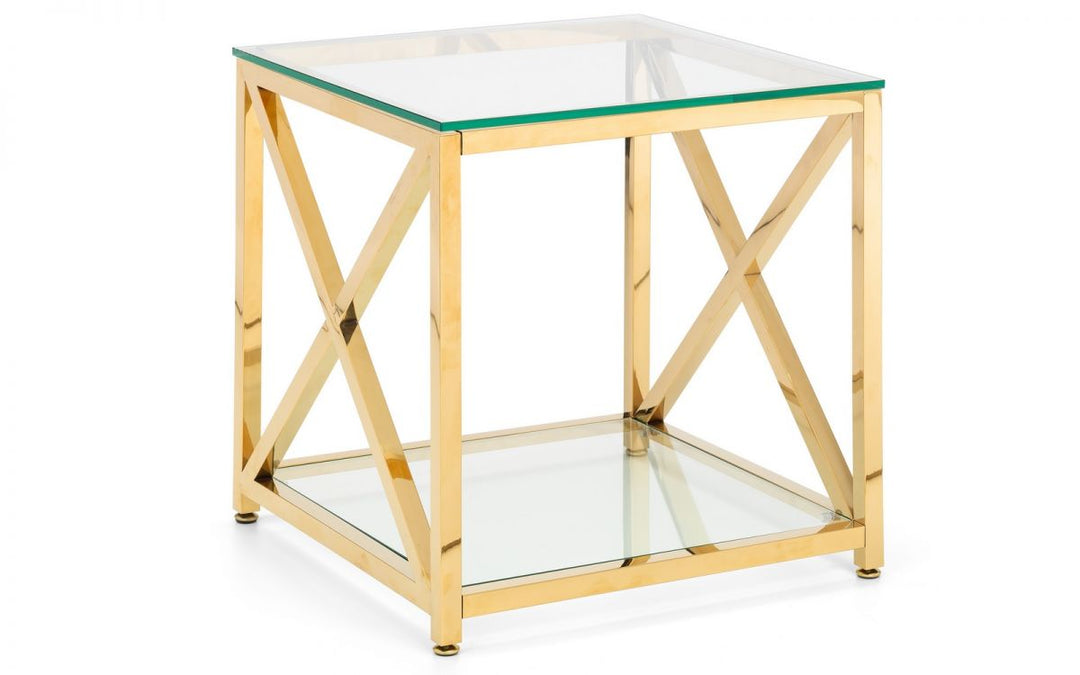 Miami Lamp Table - Gold - The Bed House