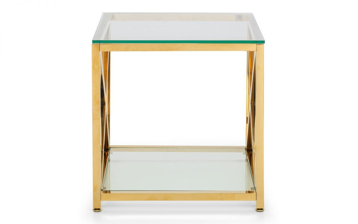 Miami Lamp Table - Gold - The Bed House