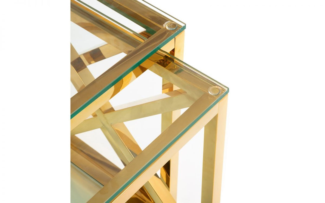 Miami Nest of Tables - Gold - The Bed House