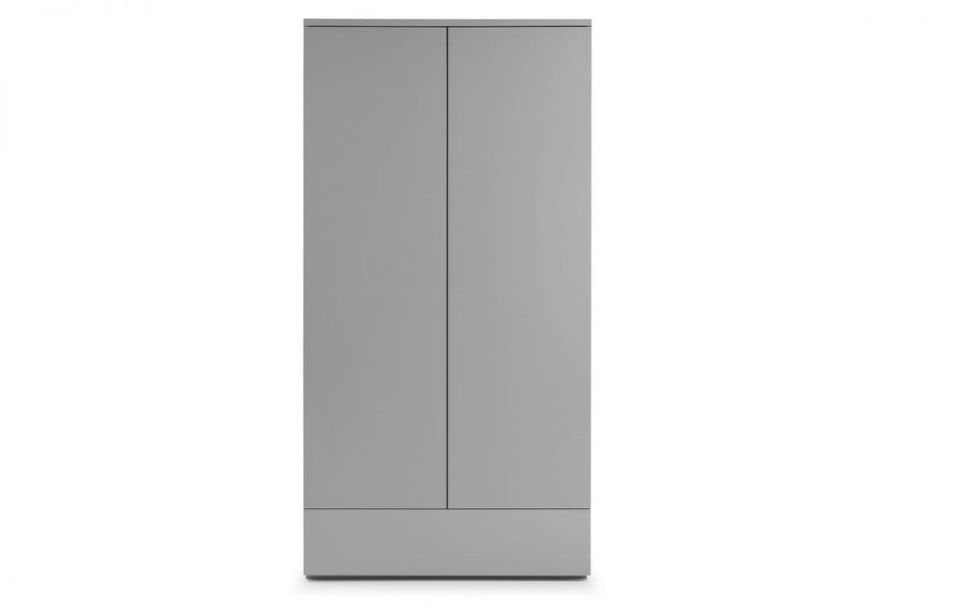 Monaco 2 Door Combination Wardrobe - Grey High Gloss - The Bed House