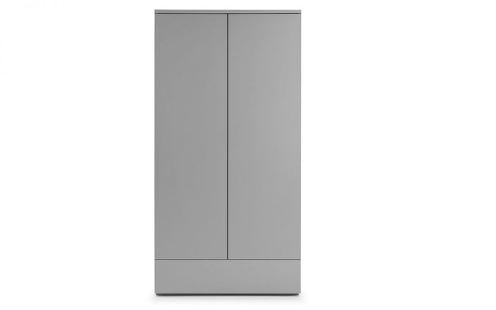 Monaco 2 Door Combination Wardrobe - Grey High Gloss - The Bed House