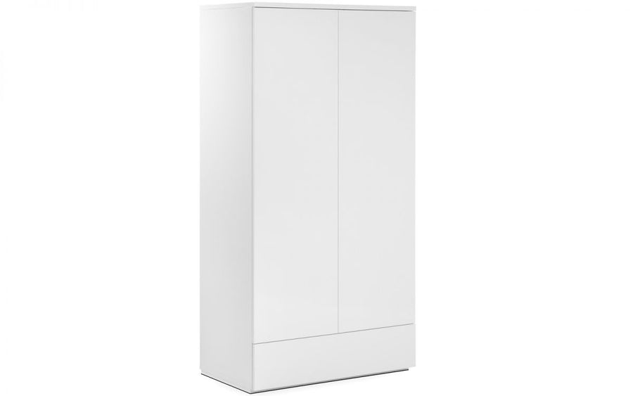 Monaco 2 Door Combination Wardrobe - White High Gloss - The Bed House