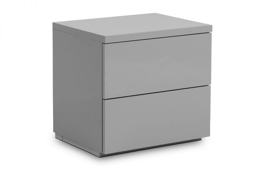 Monaco 2 Drawer Bedside - Grey High Gloss - The Bed House