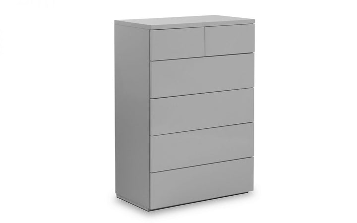 Monaco 4+2 Drawer Chest - Grey High Gloss - The Bed House