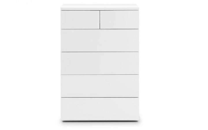 Monaco 4+2 Drawer Chest - White High Gloss - The Bed House