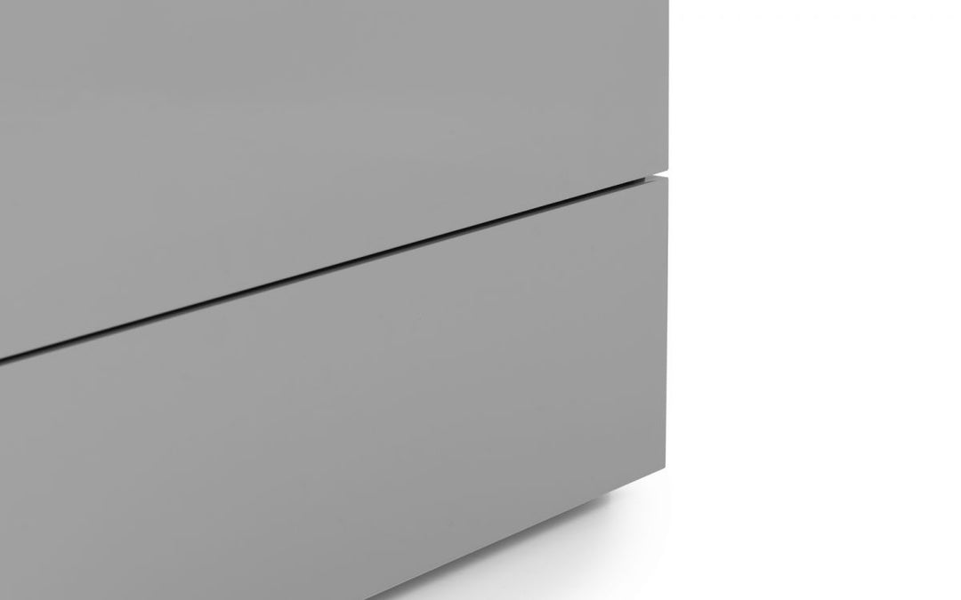 Monaco 6 Drawer Wide Chest - Grey High Gloss - The Bed House