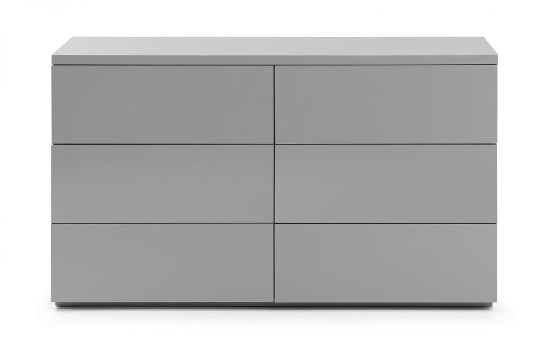 Monaco 6 Drawer Wide Chest - Grey High Gloss - The Bed House