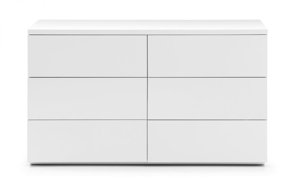 Monaco 6 Drawer Wide Chest - White High Gloss - The Bed House