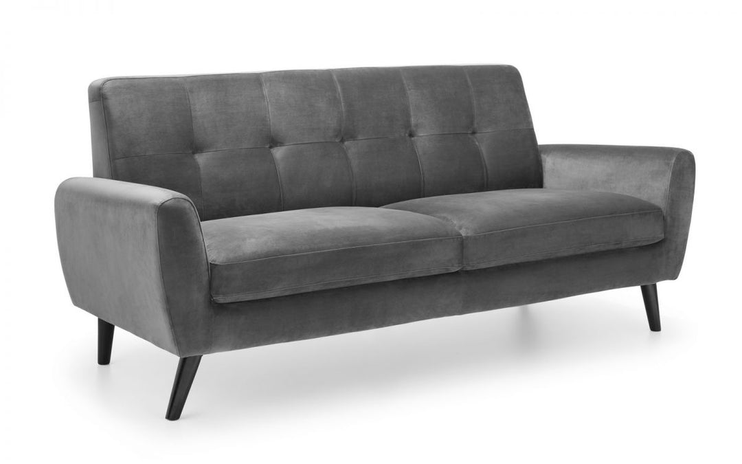 Monza 3 Seater Sofa - Grey Velvet