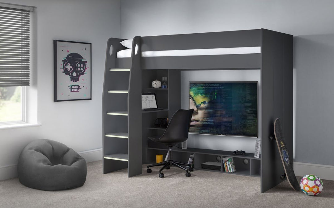 Nebula Gaming Bed With Desk - Anthracite