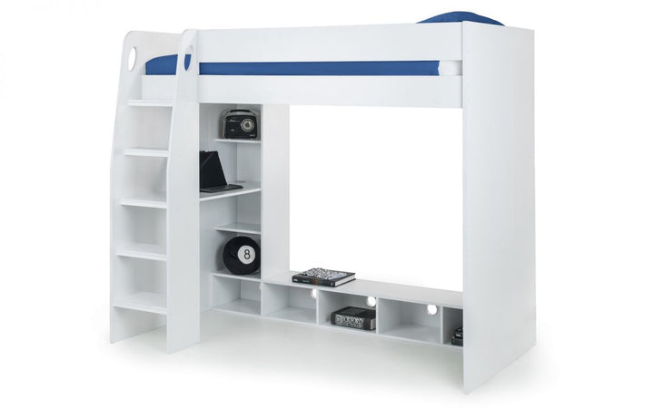 Nebula Gaming Bed With Desk - White