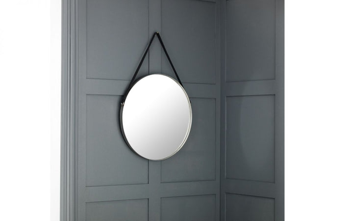 Opera Round Pewter Mirror