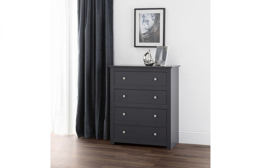 Radley 4 Drawer Chest - Anthracite - The Bed House