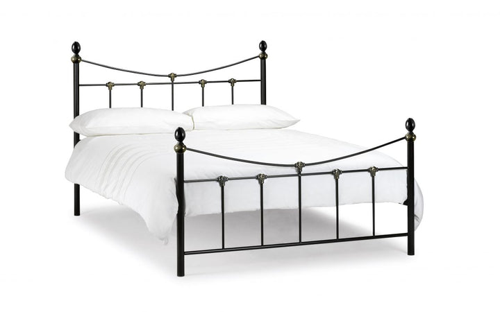 Rebecca Bed - Satin Black / Antique Gold - The Bed House