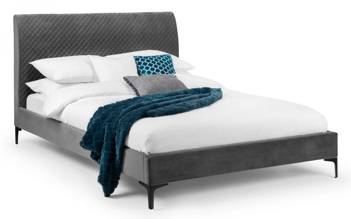 Sanderson Diamond Quilted Velvet Bed - The Bed House