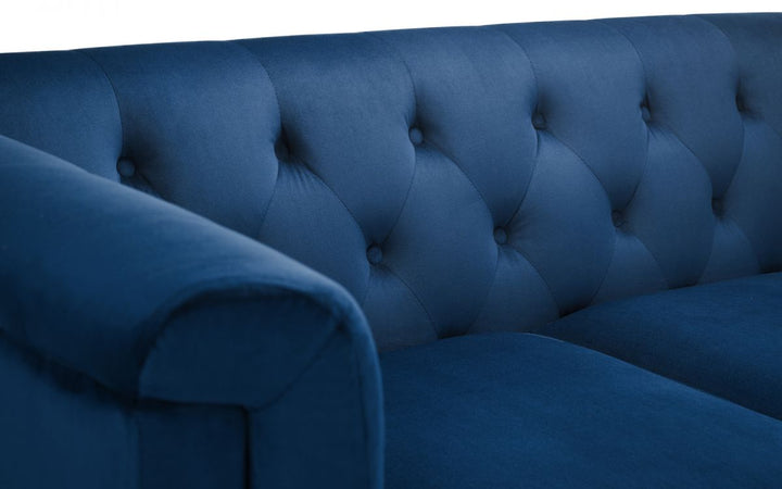 Sandringham 2 Seater Sofa - Blue Velvet - The Bed House