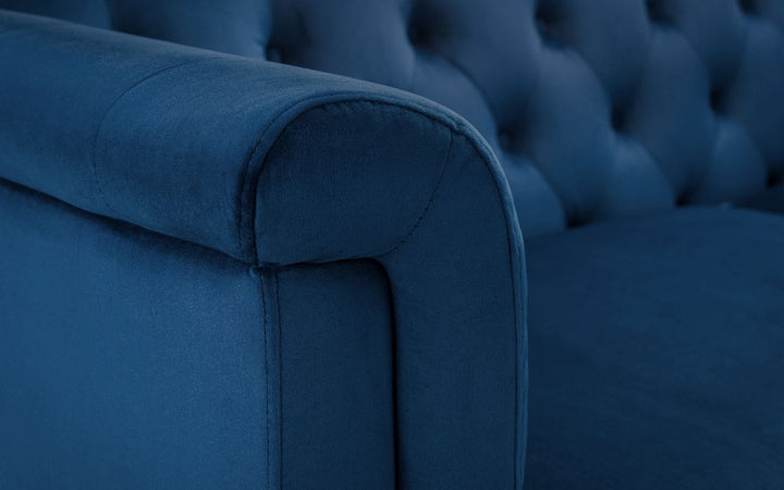 Sandringham 3 Seater Sofa - Blue Velvet - The Bed House