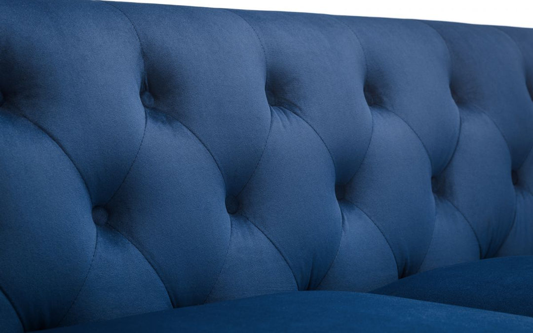 Sandringham 3 Seater Sofa - Blue Velvet - The Bed House