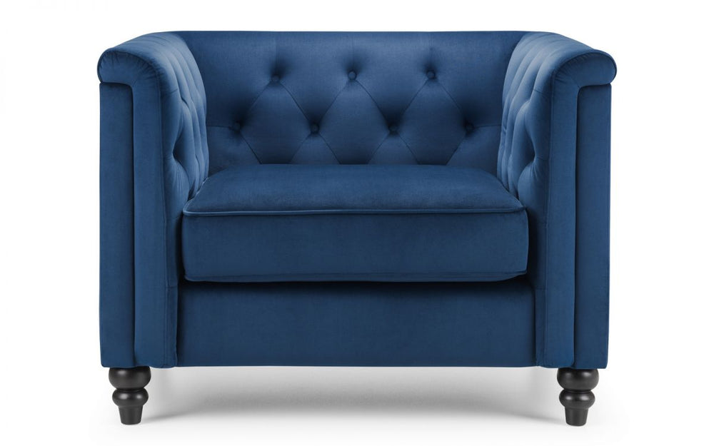 Sandringham Chair - Blue Velvet - The Bed House