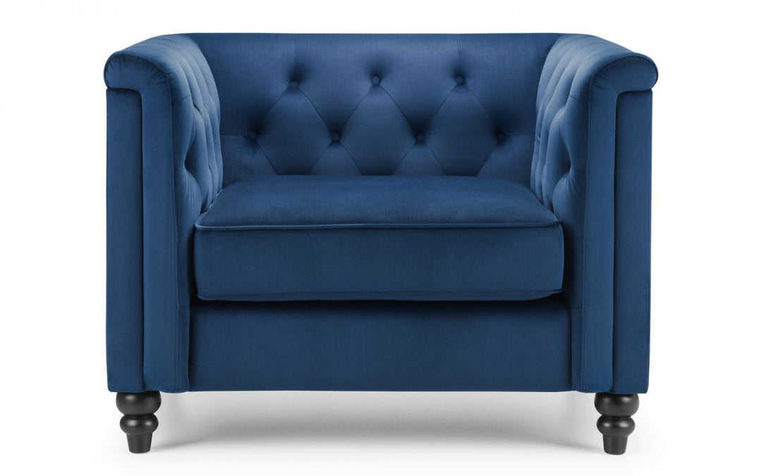 Sandringham Chair - Blue Velvet - The Bed House