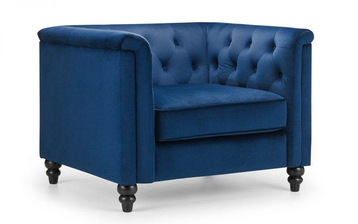 Sandringham Chair - Blue Velvet - The Bed House