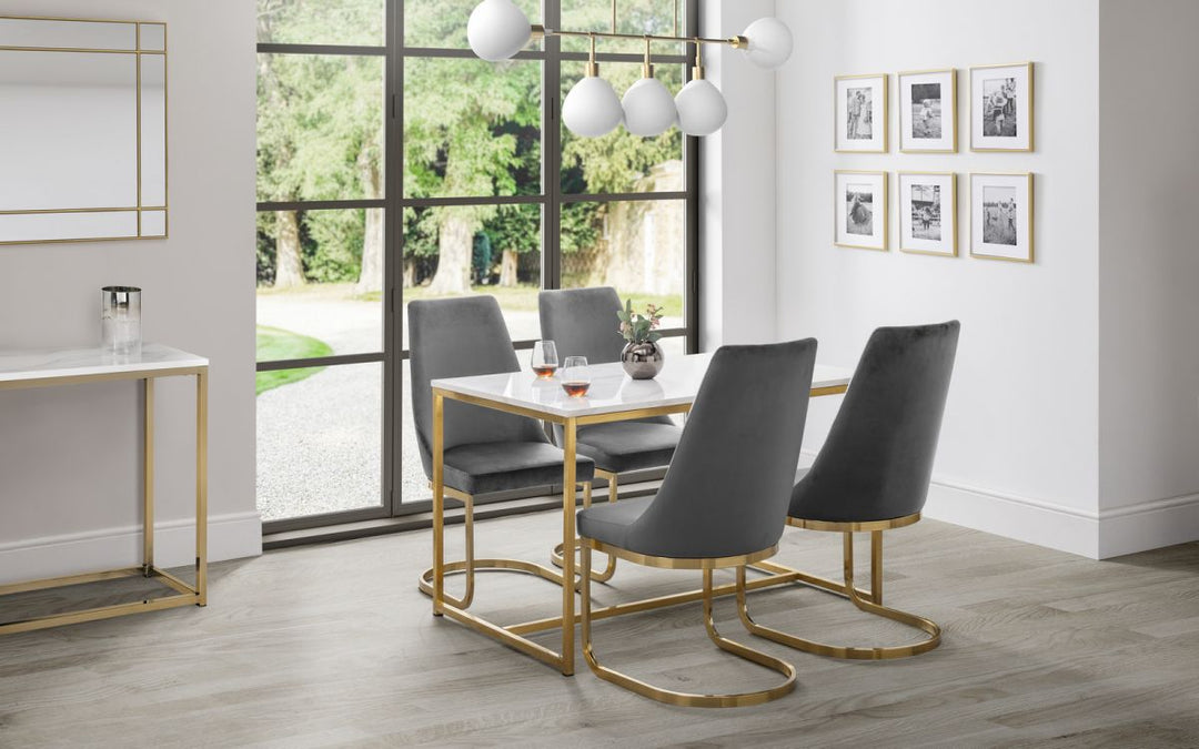 Scala Gold Dining Table - The Bed House