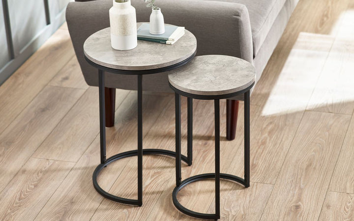 Staten Round Nesting Side Tables - The Bed House