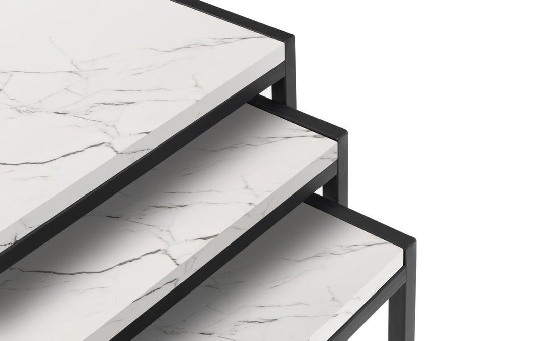 Tribeca Nest of Tables - White Marble - The Bed House