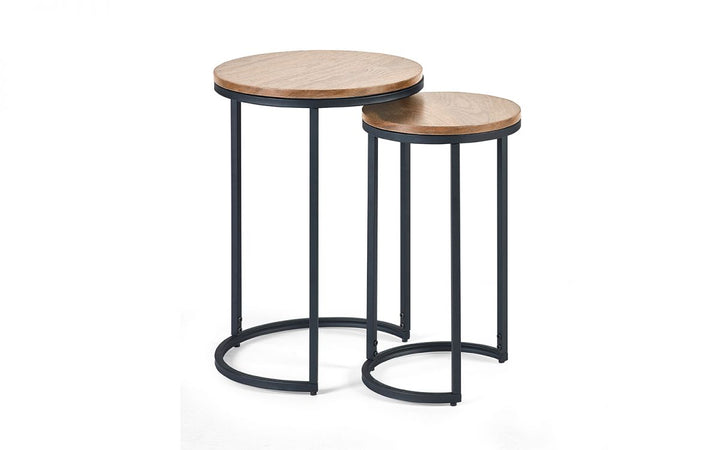 Tribeca Round Nesting Side Tables - Sonoma Oak - The Bed House