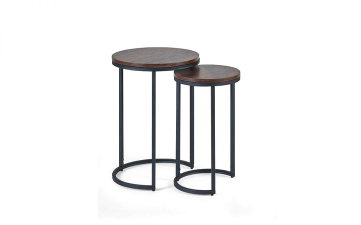 Tribeca Round Nesting Side Tables - Walnut - The Bed House