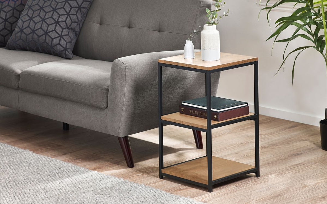 Tribeca Tall Narrow Side Table - Sonoma Oak - The Bed House