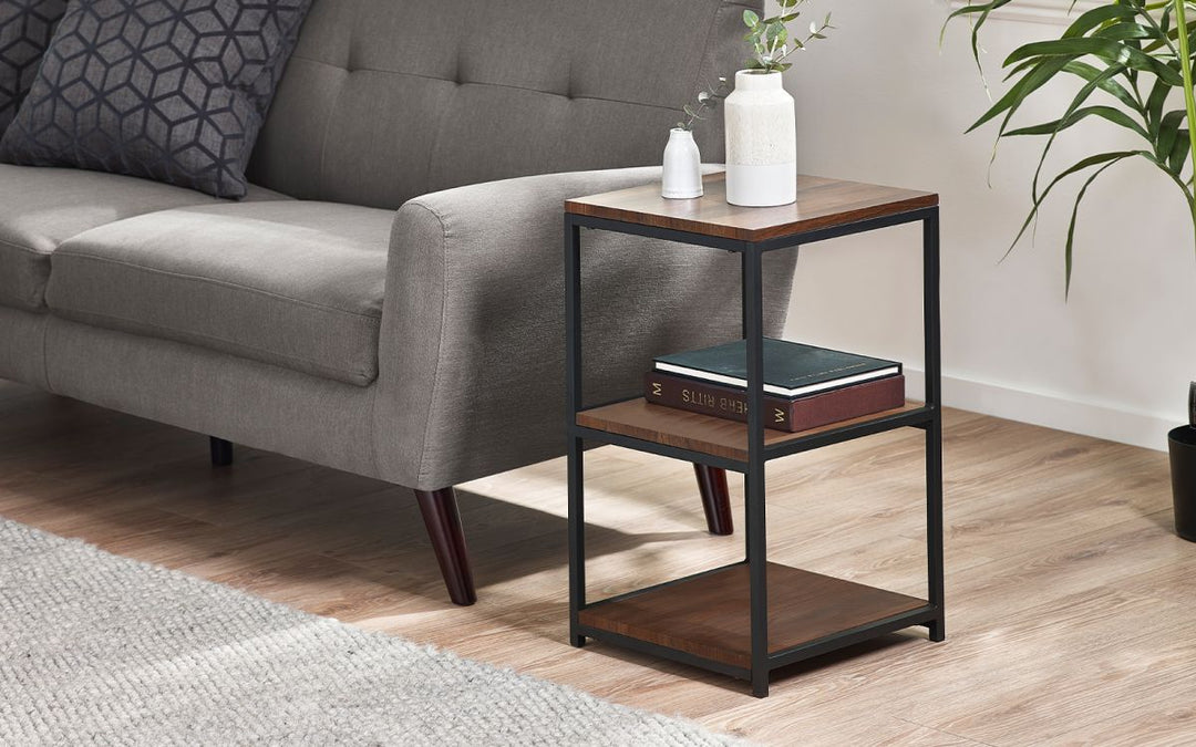 Tribeca Tall Narrow Side Table - Walnut - The Bed House