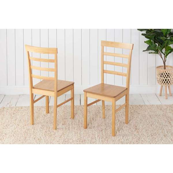 Upton Ladder Back Chairs - Oak Finish - The Bed House