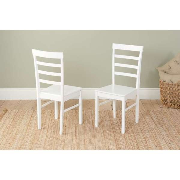 Upton Ladder Back Chairs - White Finish - The Bed House