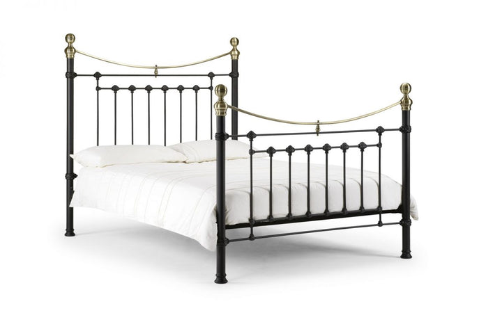 Victoria Bed - Satin Black & Brass - The Bed House