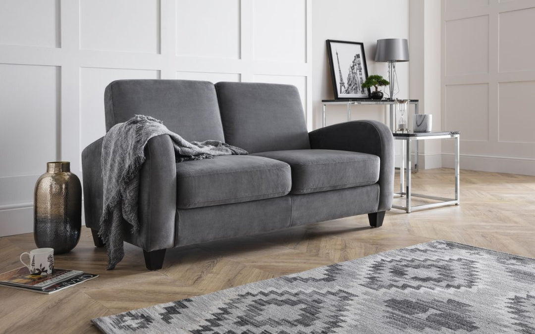 Vivo 2 Seater Sofa in Dusk Grey Chenille - The Bed House