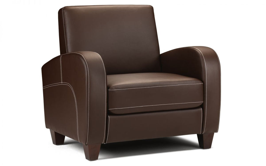 Vivo Chair in Chestnut Faux Leather - The Bed House